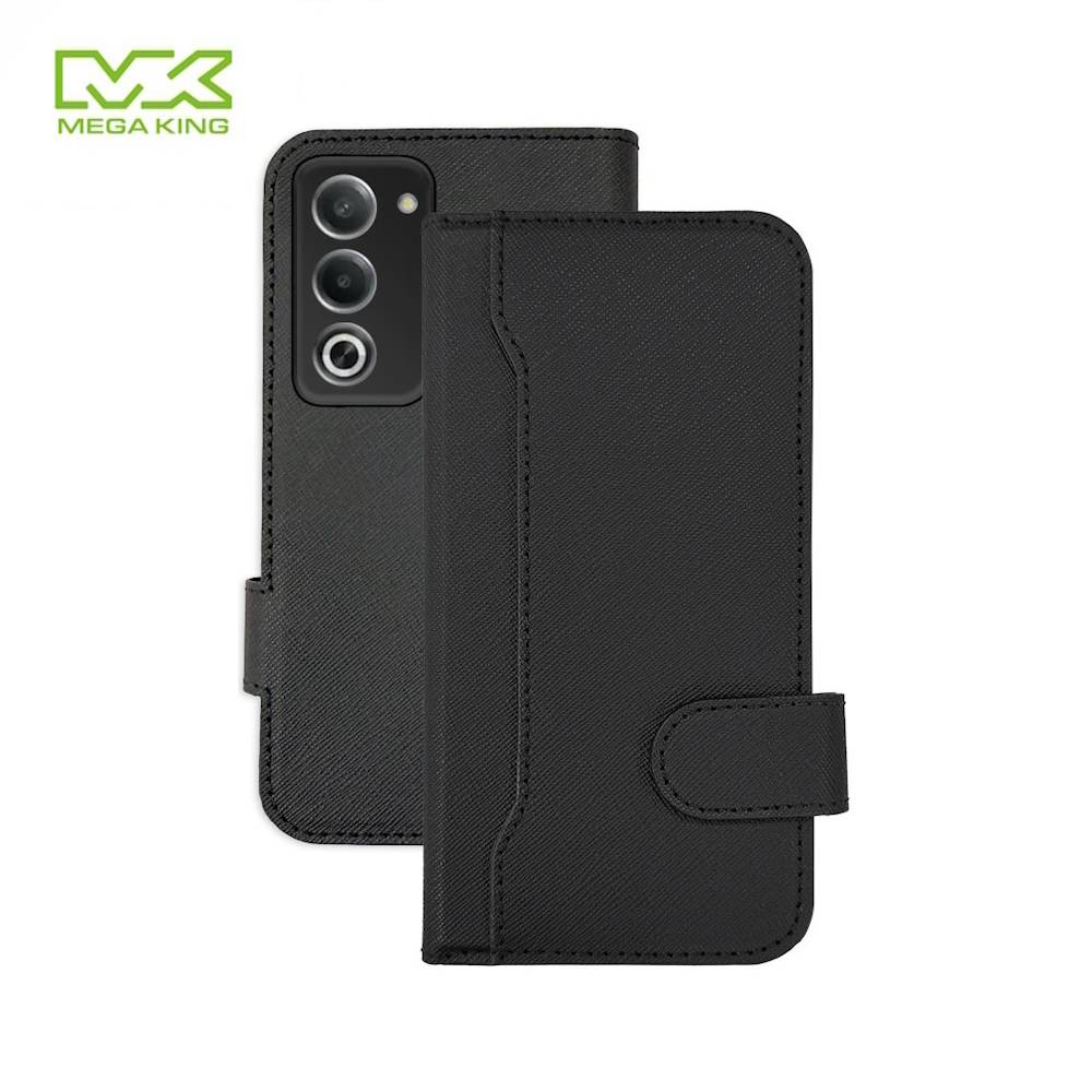 MEGA KING OPPO A5 5G 側掀皮套 黑