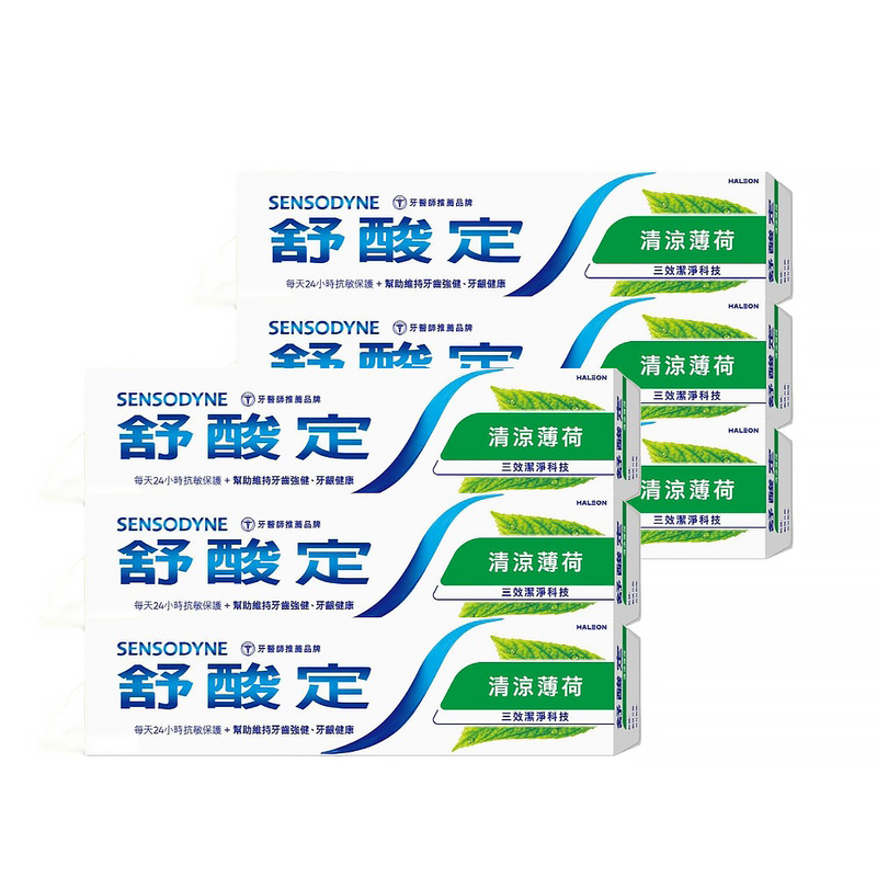 【SENSODYNE 舒酸定】長效抗敏牙膏-清涼薄荷160g*6入