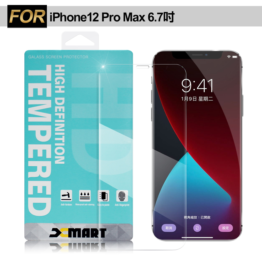 Xmart for iPhone 12 Pro Max 6.7吋 薄型 9H 玻璃保護貼-非滿版