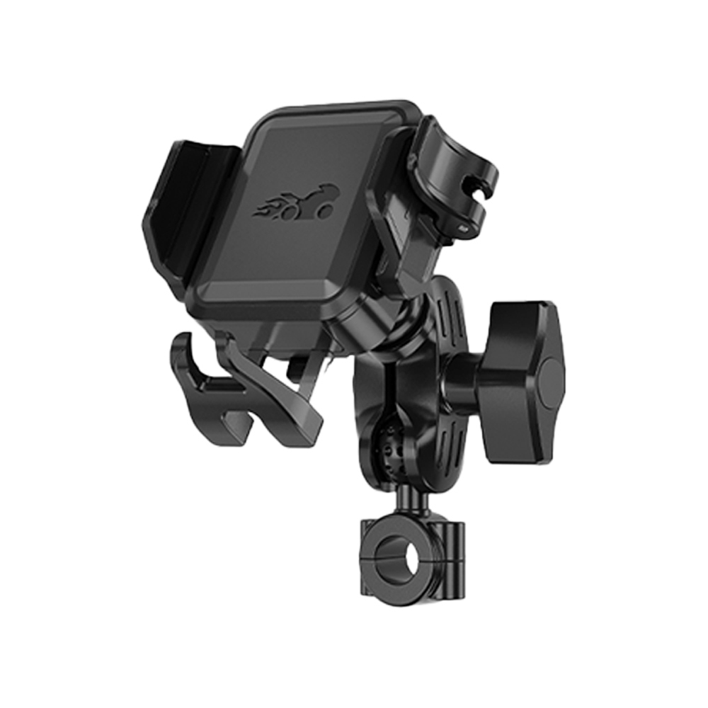 迷你機車減震快扣手機支架(後視鏡細桿款)