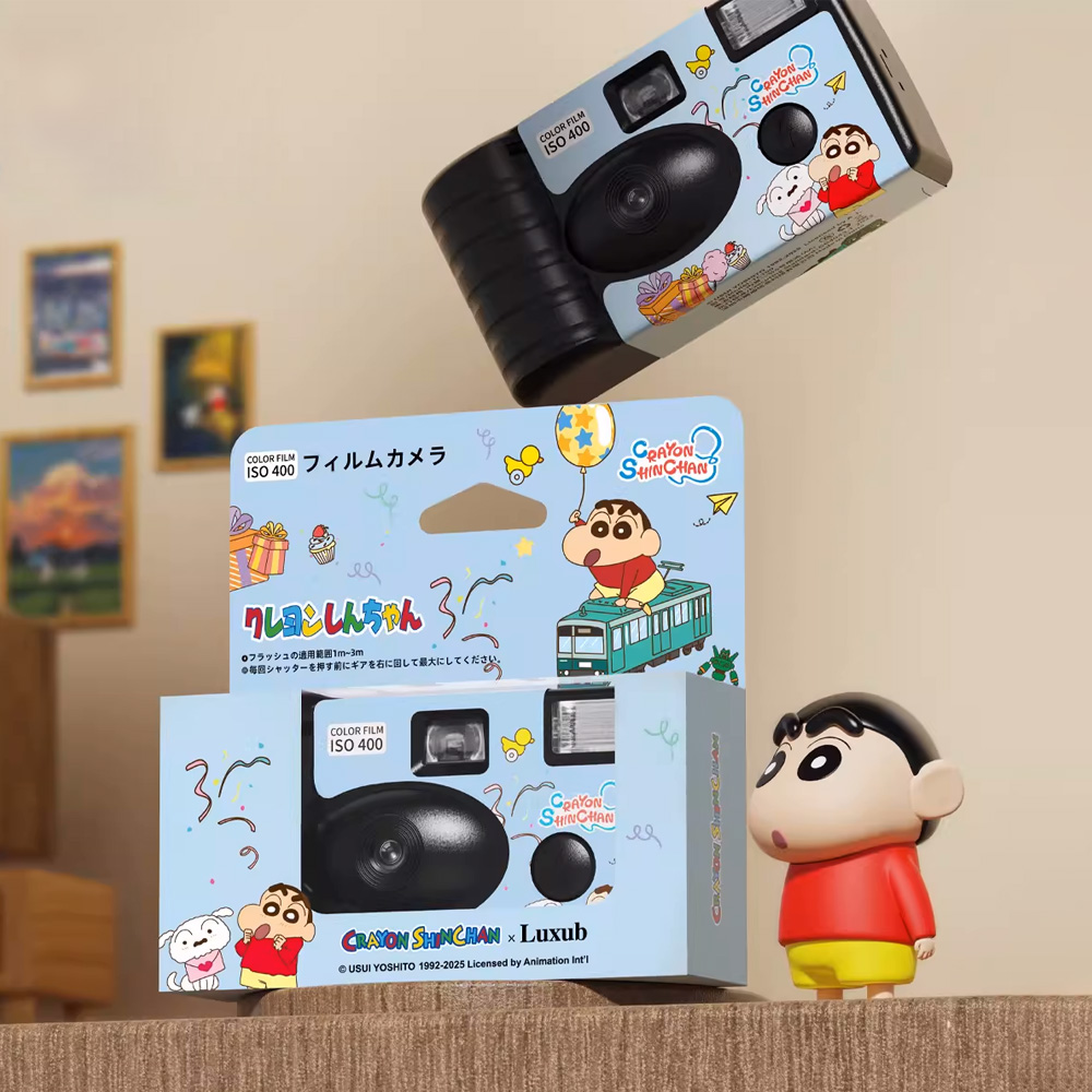 【Crayon Shin-chan 蠟筆小新】官方授權 TC700列底片 一次性即可拍相機-電車藍色