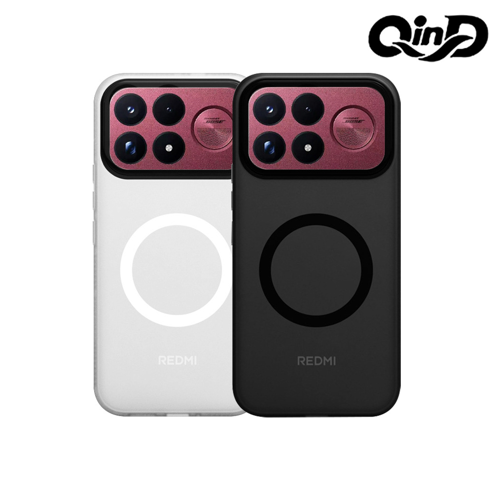 QinD POCO F9 Ultra 5G 隱砂磁吸保護殼(輕砂白)
