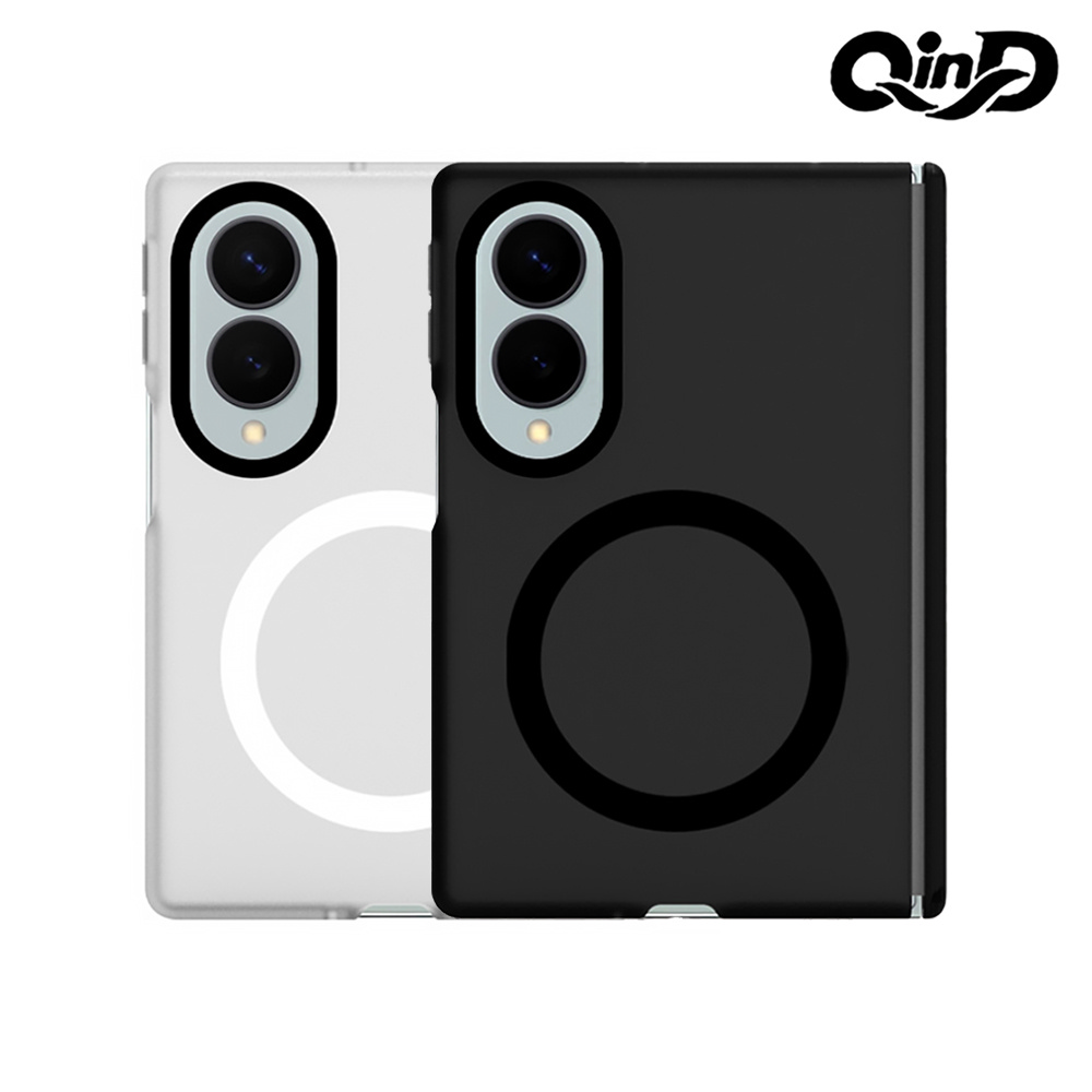 QinD SAMSUNG 三星 Galaxy Z Fold 8 5G 隱砂磁吸保護殼(輕砂黑)