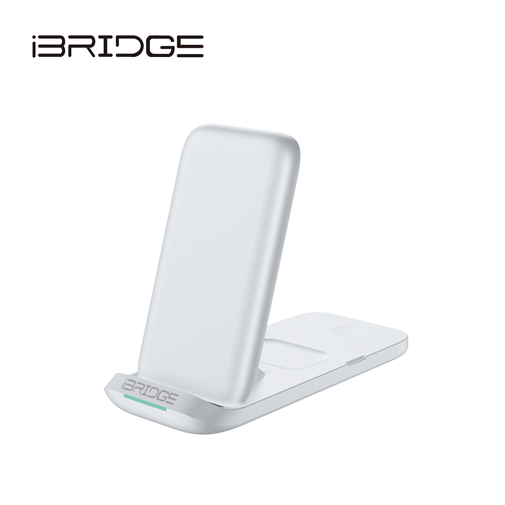 iBRIDGE 折疊三合一無線充電器-白