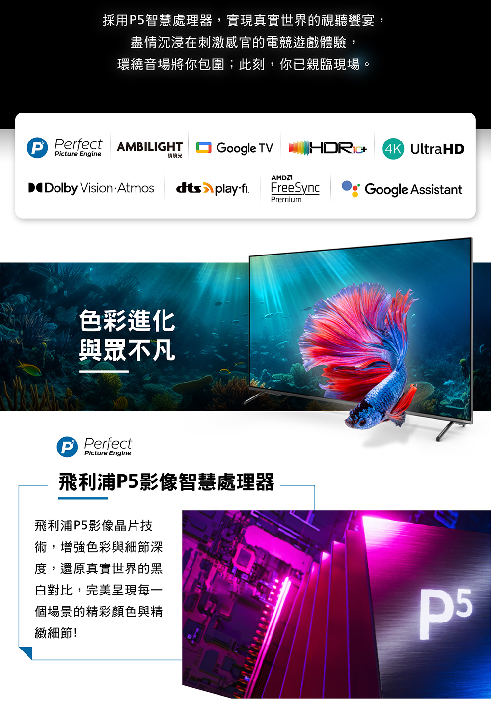 採用P5智慧處理器,實現真實世界的視聽饗宴