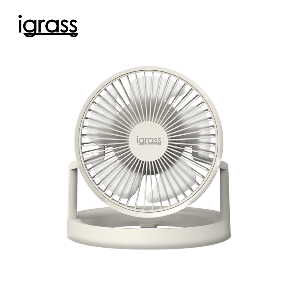igrass 照明折疊兩用風扇-純潔白