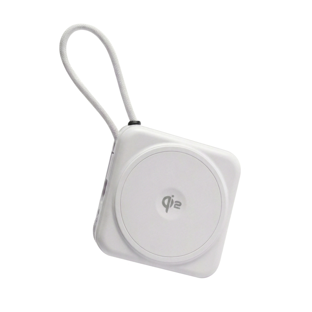 Wephone 10000mAh Qi2磁吸固態行動電源-珍珠白(國家認證 一年保固) CCC/PD快充/磁吸/自帶雙線