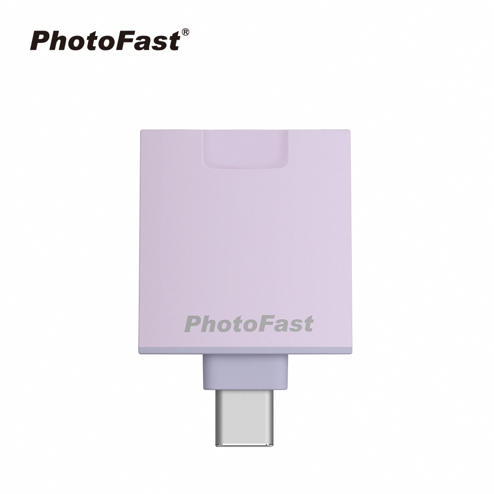 【PhotoFast】PhotoCube Slim 二代 直插式｜充電式 雙系統 PD自動備份方塊Slim-紫⾊
