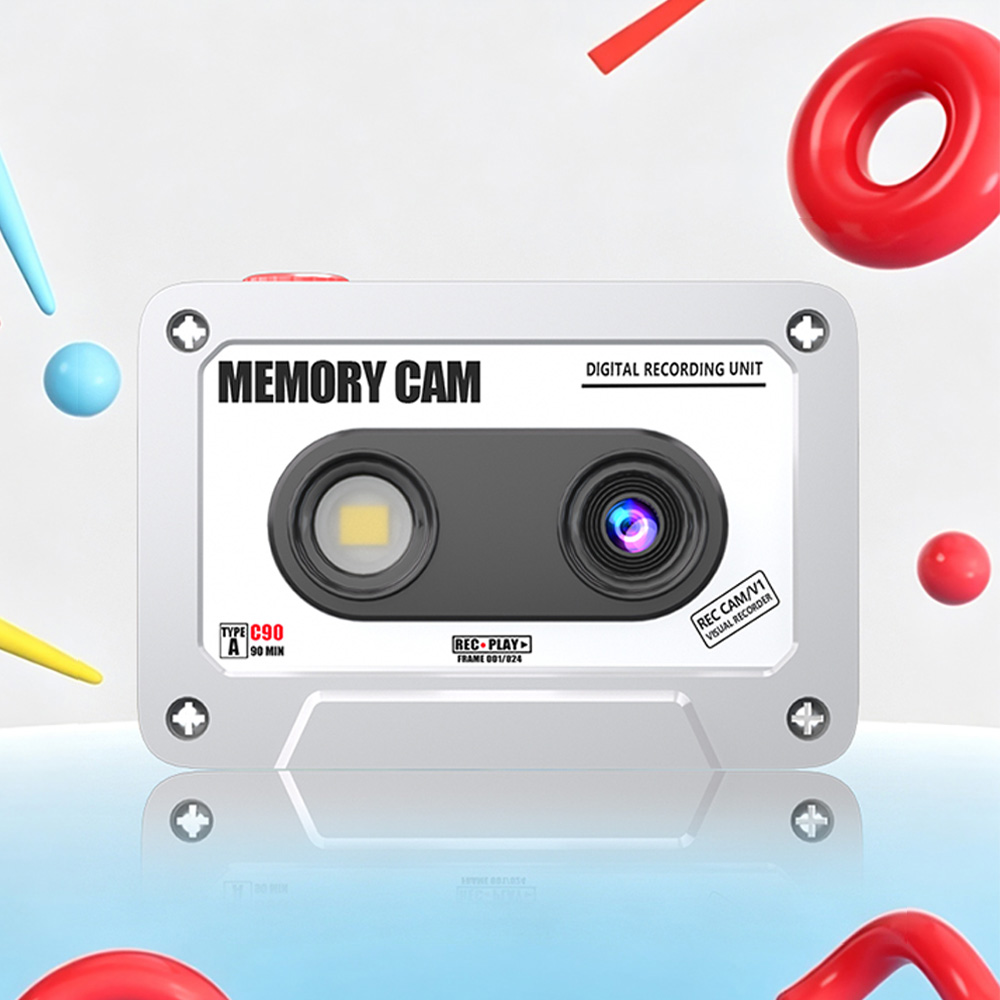 【Minicam 迷你拍】G26 復古錄音帶造型 K41 迷你數位相機-白色