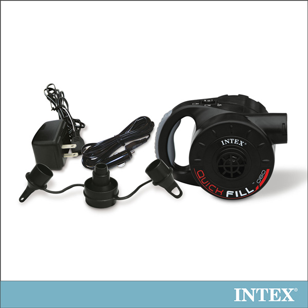 【INTEX】3合1可蓄電充氣幫浦110V+12V+蓄電池(充洩二用) (66621)