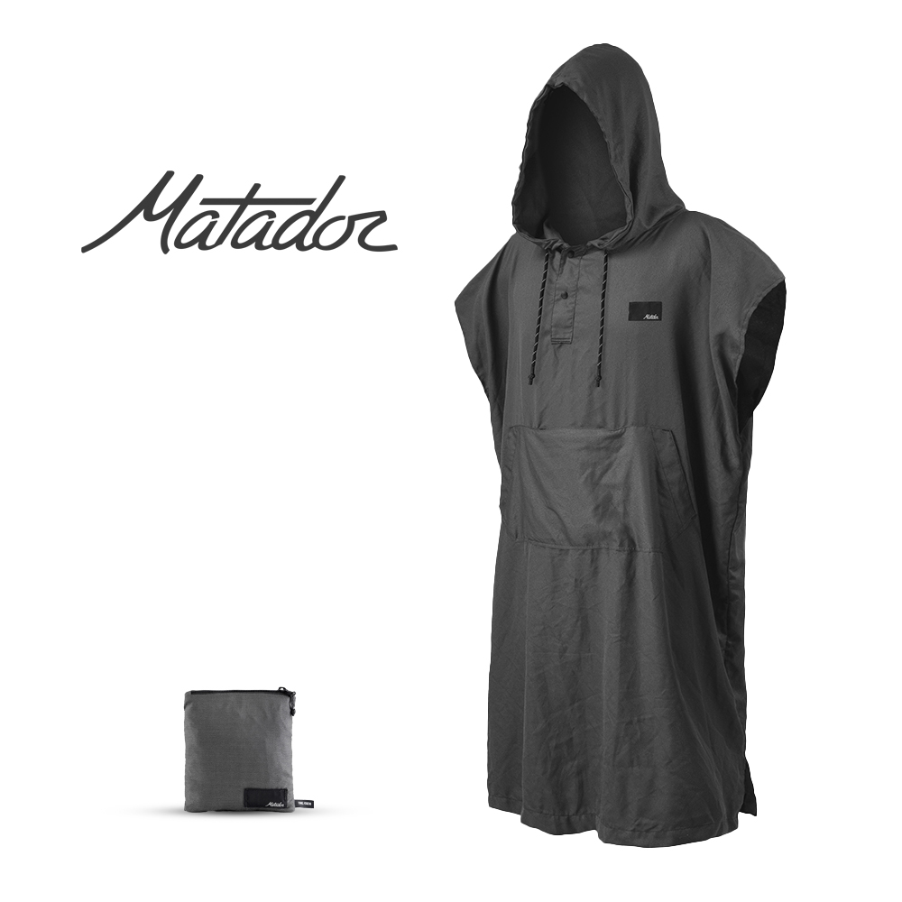 【Matador 鬥牛士】NanoDry Packable Towel Poncho 便攜速乾毛巾衣 - 沈穩灰/沙灘/折疊/毛巾/隨身/衝浪/收納/快乾/海灘