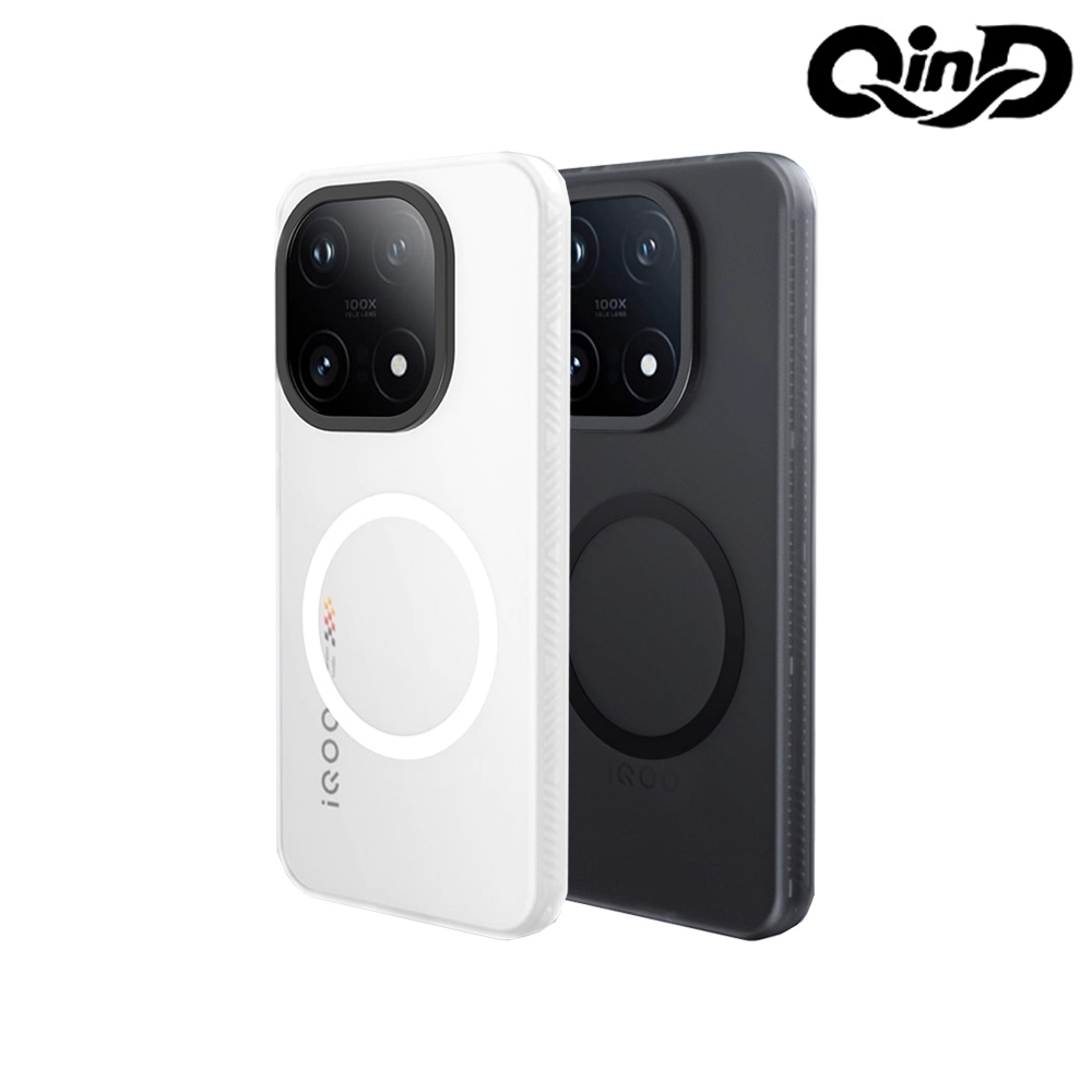 QinD iQOO 15 5G 隱砂磁吸保護殼(輕砂白)