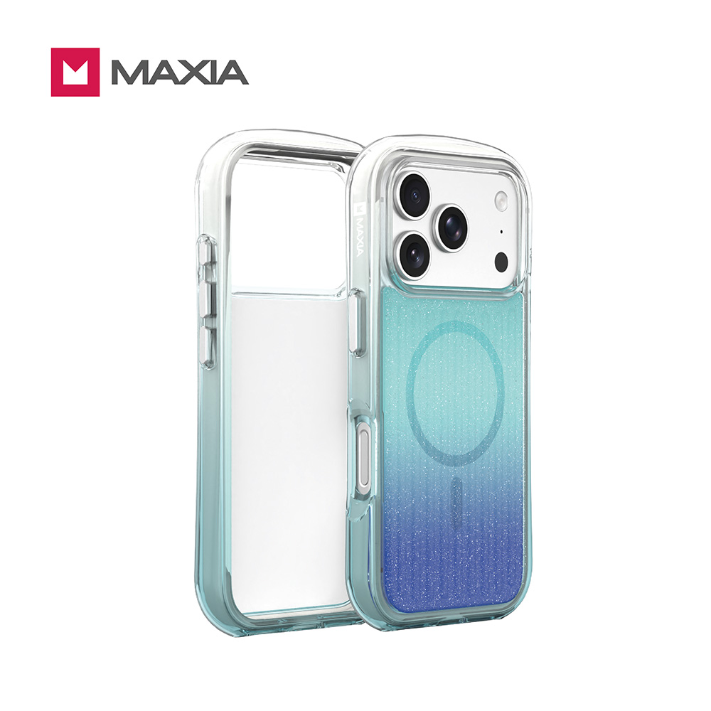 【MAXIA】iPhone 18 Pro Max Glitter閃亮行李箱磁吸保護殼- 星鑽藍（兼容iPhone17 Pro Max）
