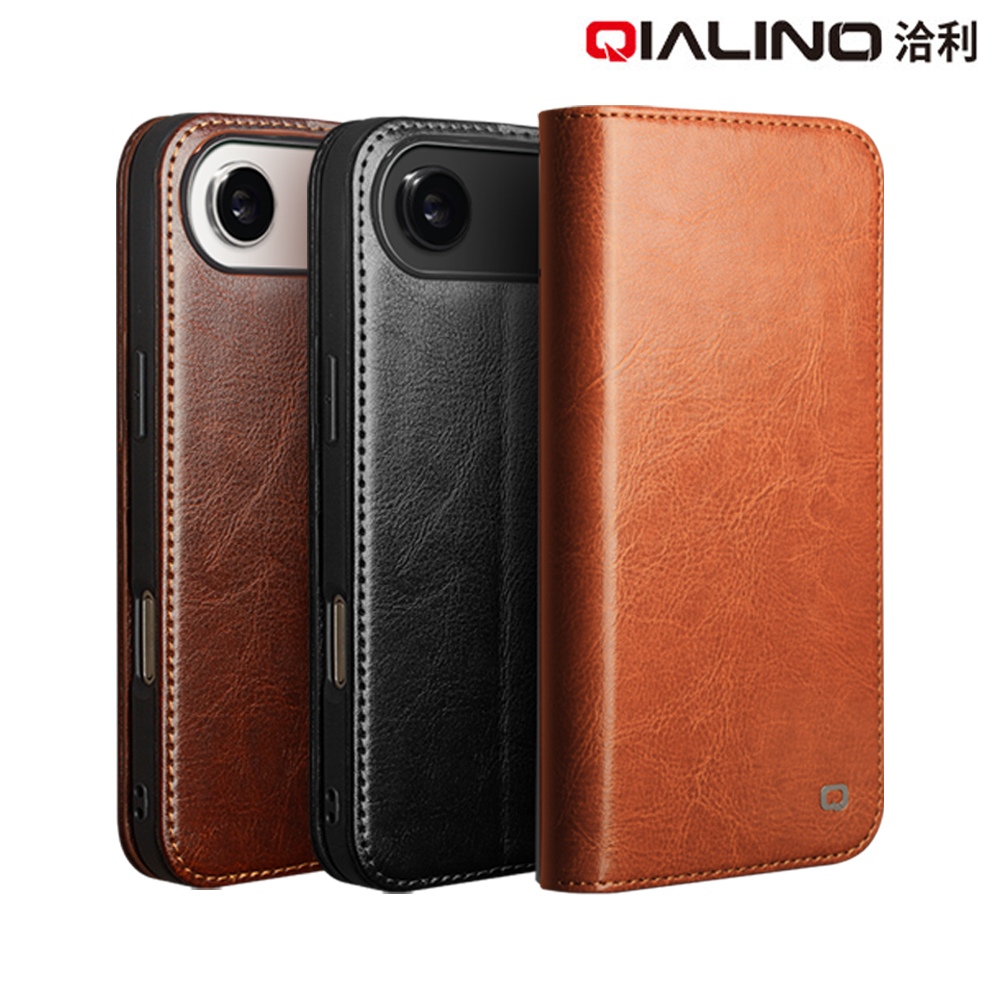 QIALINO Apple 蘋果 iPhone 17 Air 真皮經典皮套(深棕)