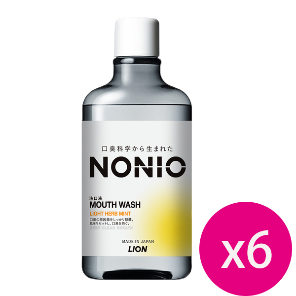 日本獅王NONIO終結口氣漱口水-浸潤薄荷600ml*6瓶