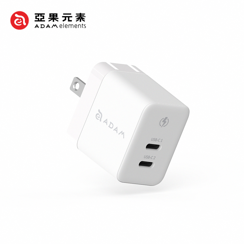 【亞果元素】OMNIA X35C GaN 35W 雙孔智慧分流迷你快速電源供應器/充電器-白色