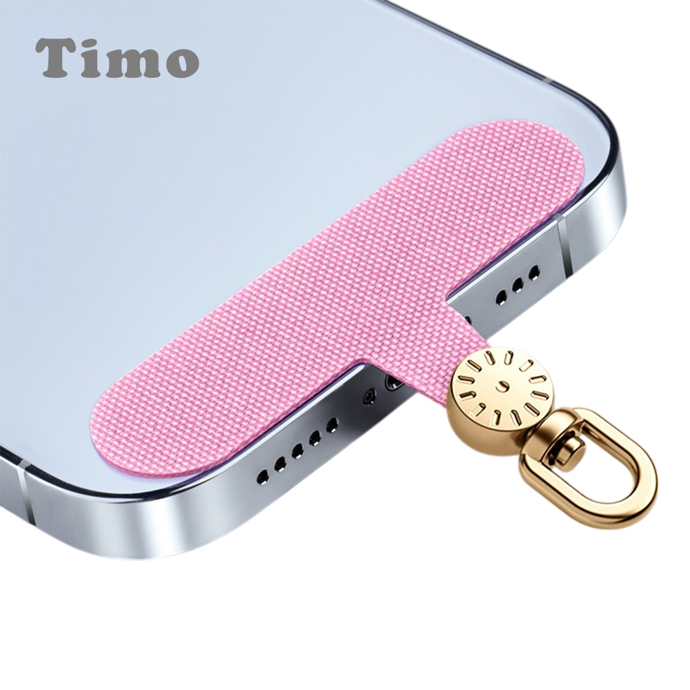 【Timo】蘋果/安卓手機殼通用 360度可旋轉手機殼掛繩夾片-芭比粉