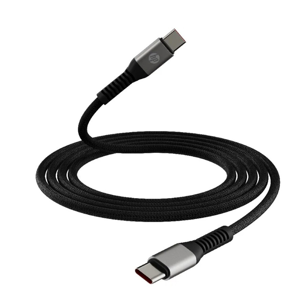 【HP 惠普】HP DHC-TC112G Type-C充電線 防斷編織快充線-灰黑色(2M)
