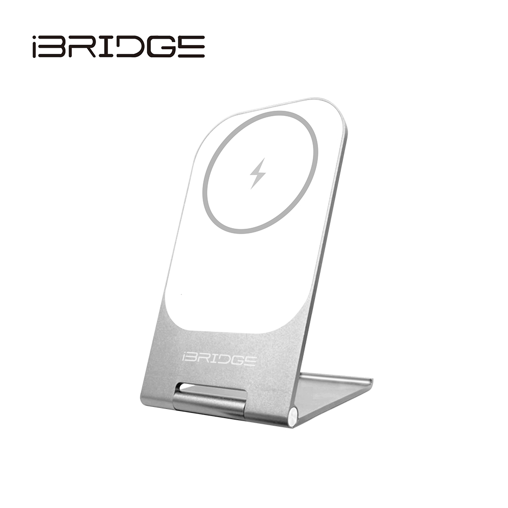 iBRIDGE 15W 超輕薄金屬支架無線充電器-白