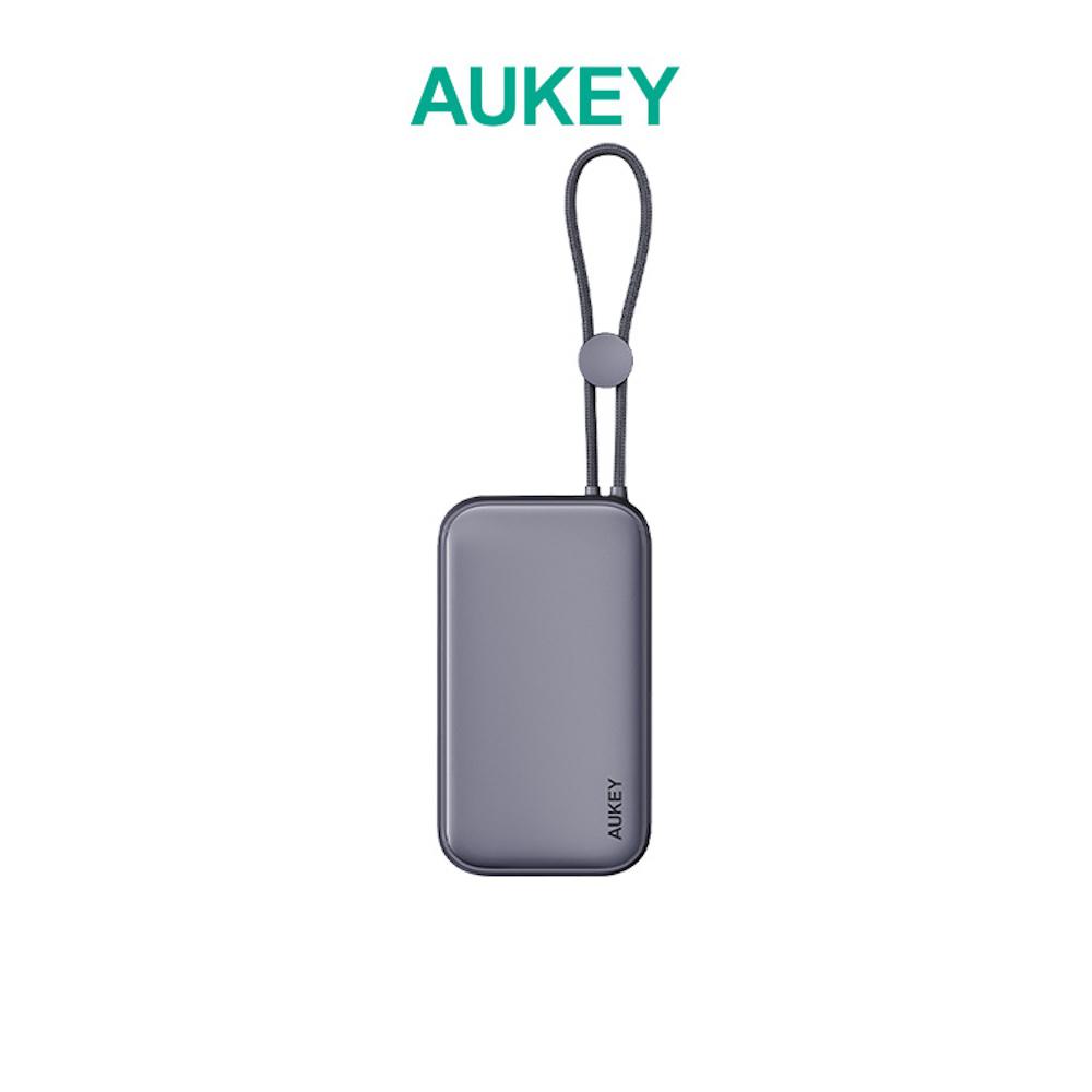 Aukey Y47 10000mAh 30W自帶線行動電源 灰