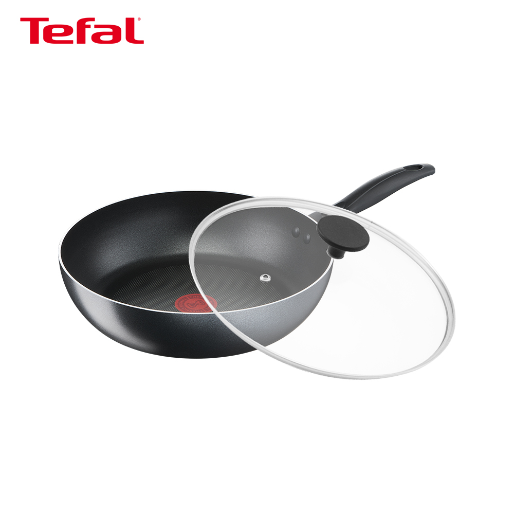 Tefal法國特福 爵士系列24CM不沾平底鍋+玻璃蓋