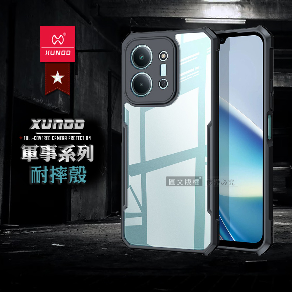XUNDD訊迪 軍事防摔 紅米Redmi 15C 4G 鏡頭全包覆 清透保護殼 手機殼(夜幕黑)