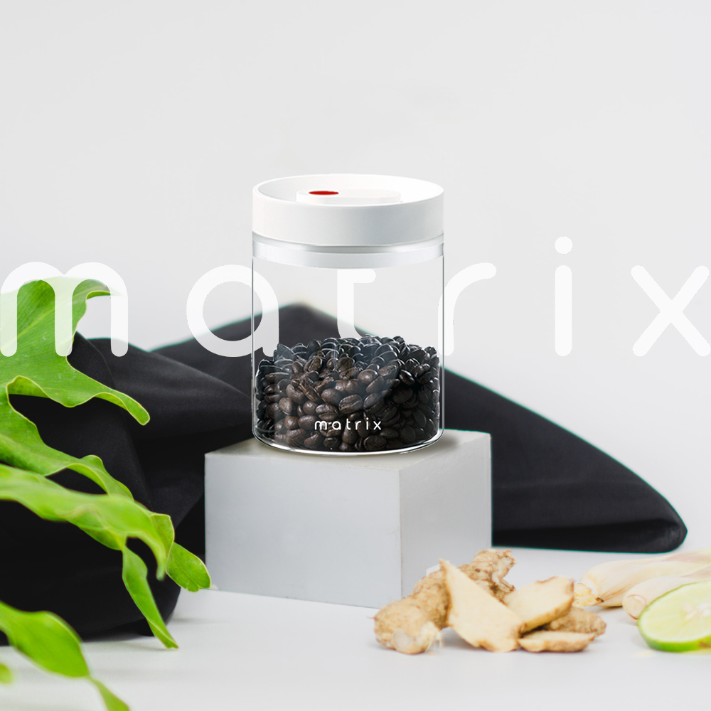Matrix保鮮玻璃密封罐-0.4L-白