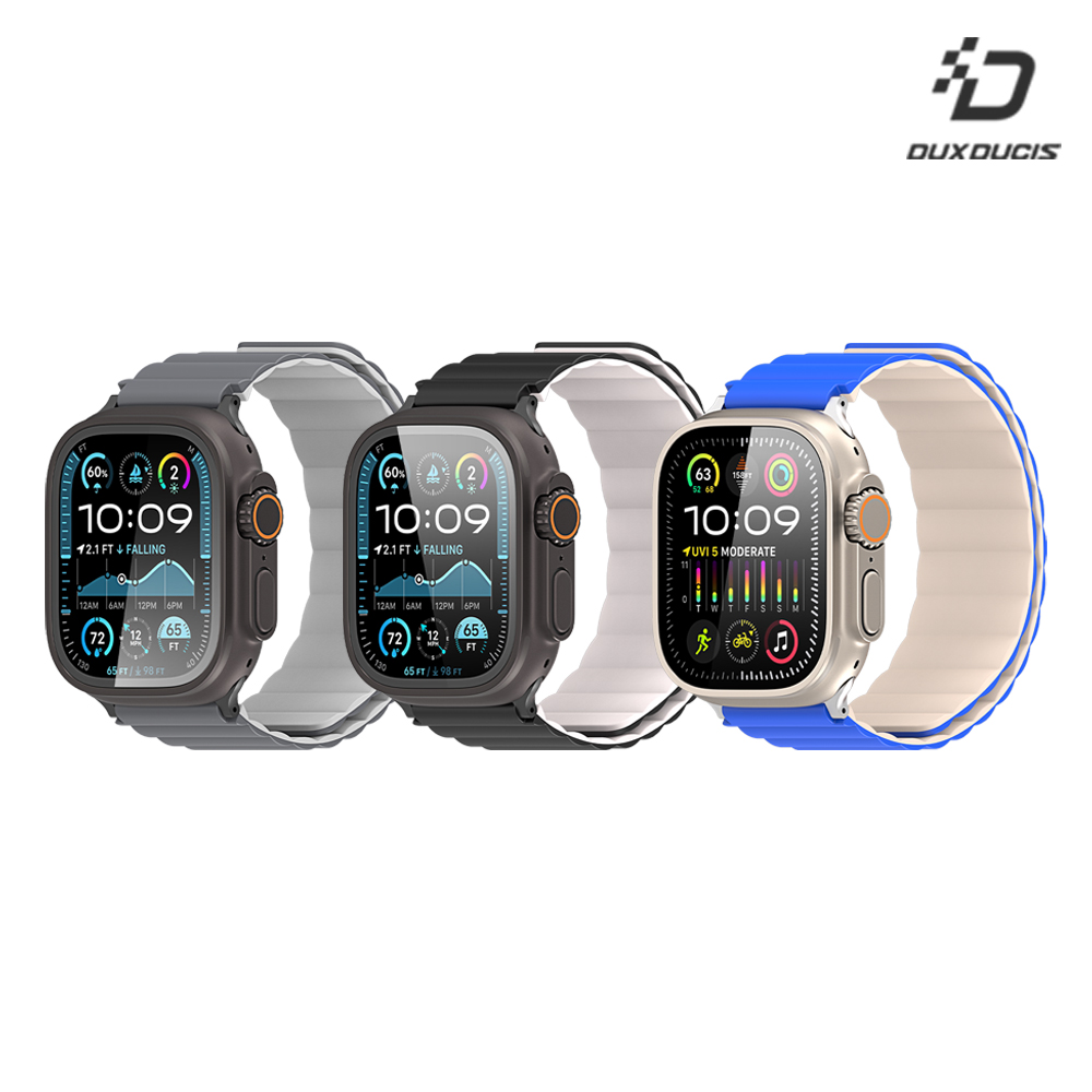 DUX DUCIS Apple 蘋果 Watch (42mm/44mm/45mm/46mm/49mm) SD 磁吸錶帶(克萊茵藍/米)