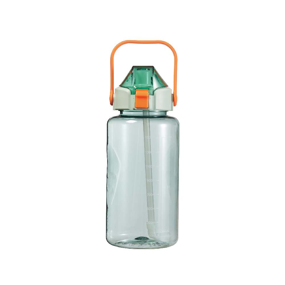 LEMANI樂曼尼 炫彩彈蓋內附吸管運動水瓶1500ml LM-1500P【綠色】