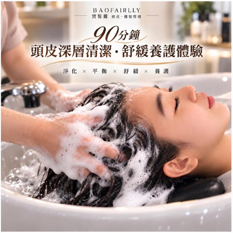 【寶髮麗】90分鐘頭皮深層清潔・舒緩養護體驗｜新客限定(MO)