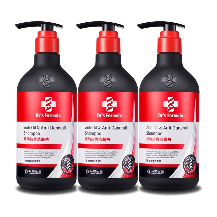 《台塑生醫》Dr‘s Formula控油抗屑洗髮精(升級版)三代580g*3入