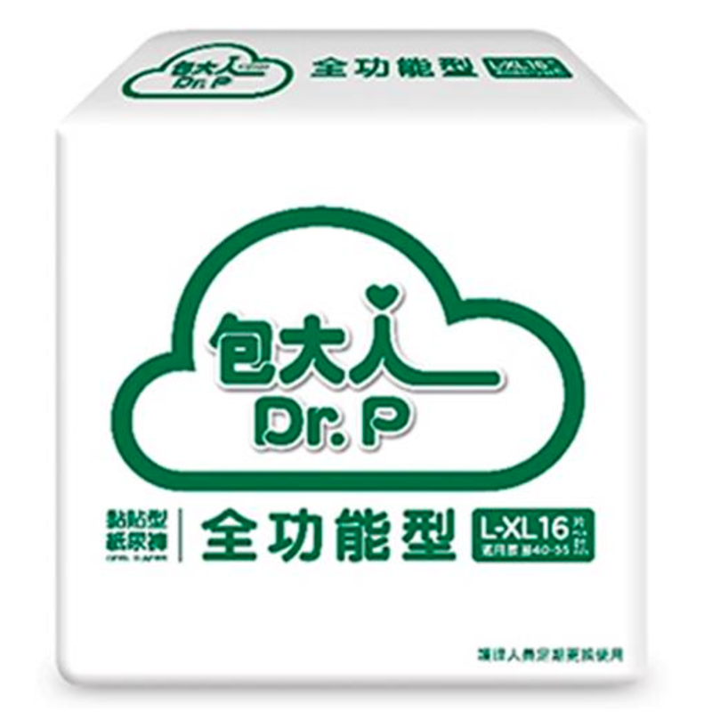 【包大人】全功能型-兩側隨意黏貼黏貼型成人紙尿褲L-XL號 16片x4包 箱購