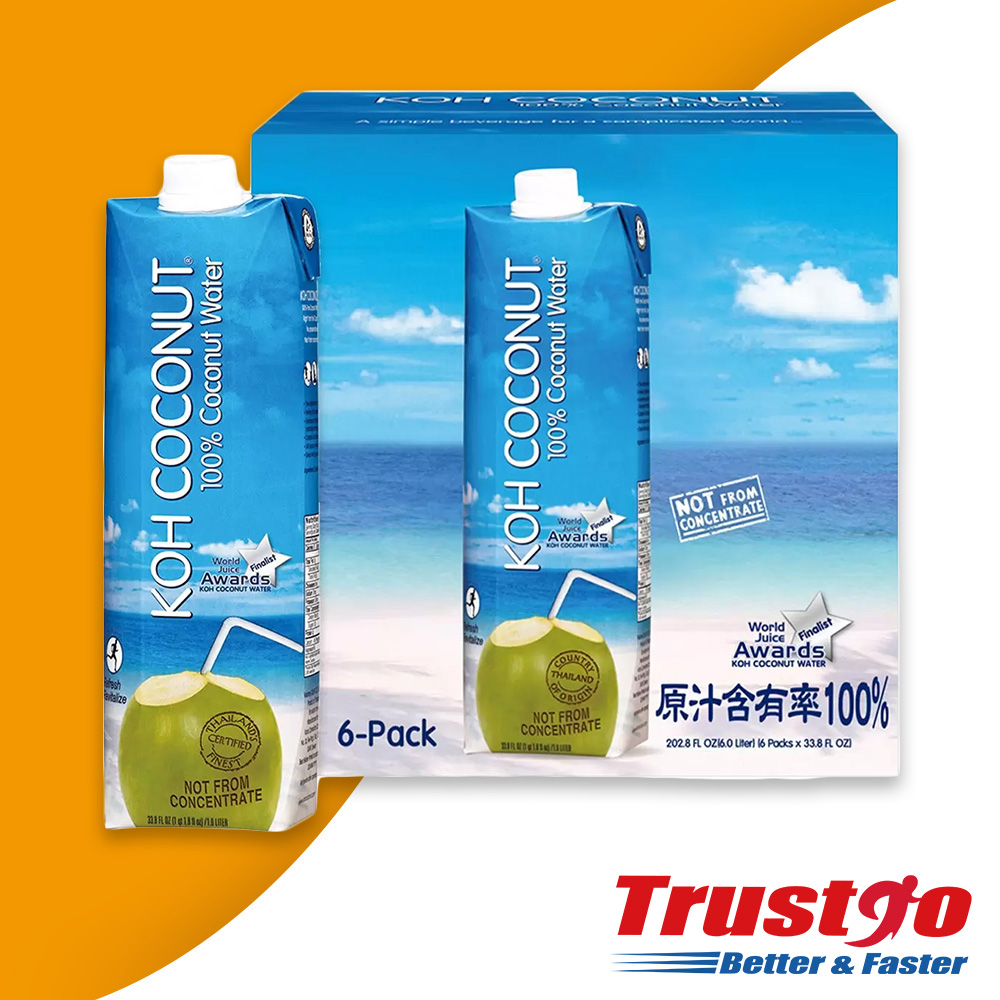 【美式賣場】KOH COCONUT酷椰嶼100%純椰子汁(1000mlx6入)