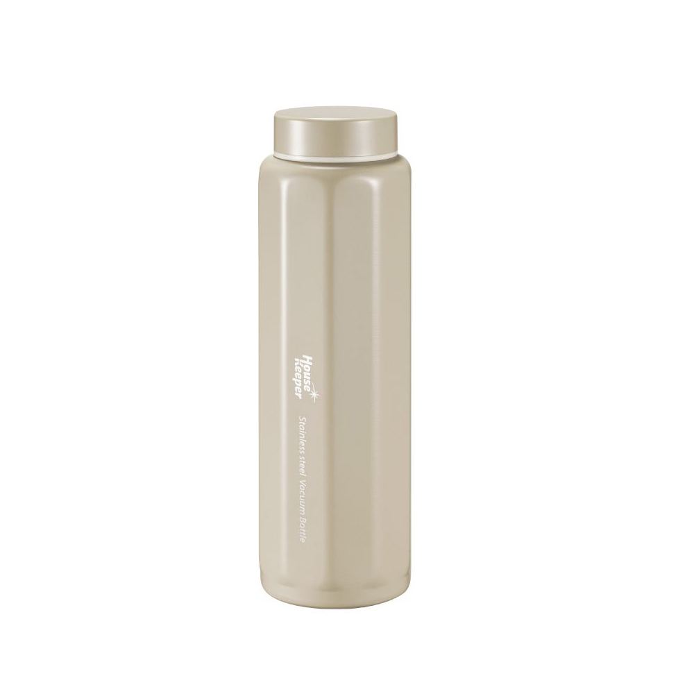 妙管家 316不鏽鋼內膽多角隨行保溫杯480ml HK-1209【咖色】
