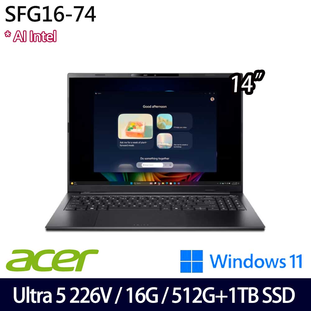 《Acer 宏碁》 SFG16-74-59TK(16吋WUXGA+/Ultra 5 226V/16G/512G+1TB/Win11/特仕版)