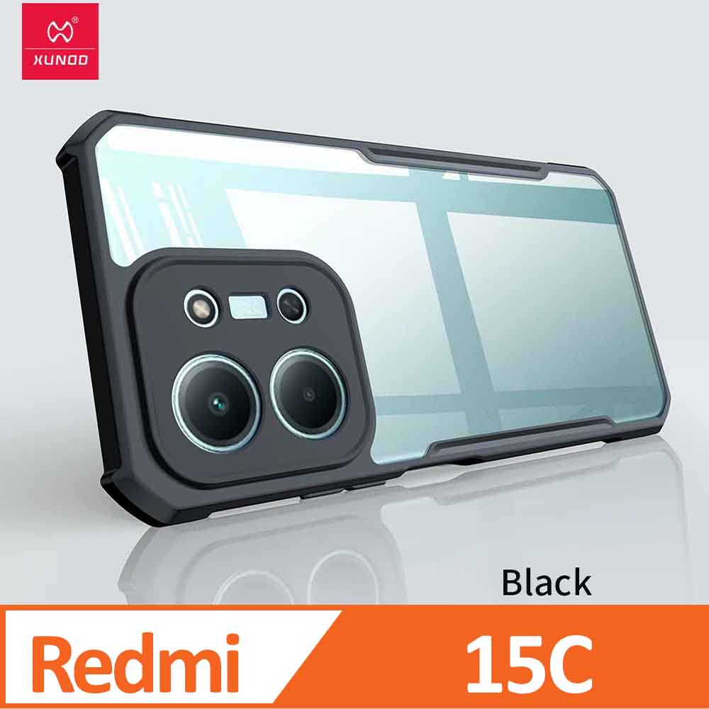 XUNDD 甲蟲系列 Redmi 15C 防摔保護軟殼 炫酷黑