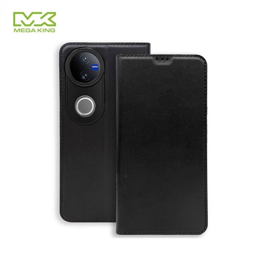 MEGA KING vivo V50 側掀皮套 黑