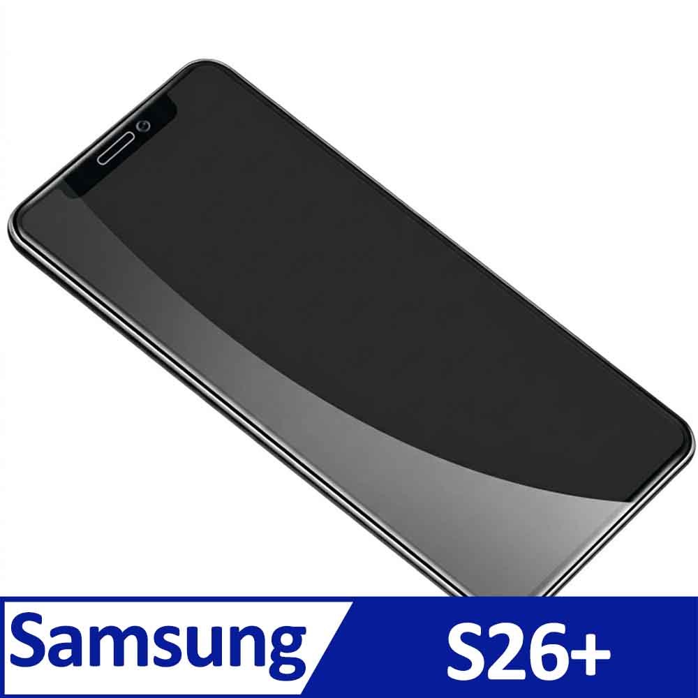 Samsung Galaxy S26+ 指紋辯識 2.5D曲面滿版 9H防爆鋼化玻璃保護貼 黑色