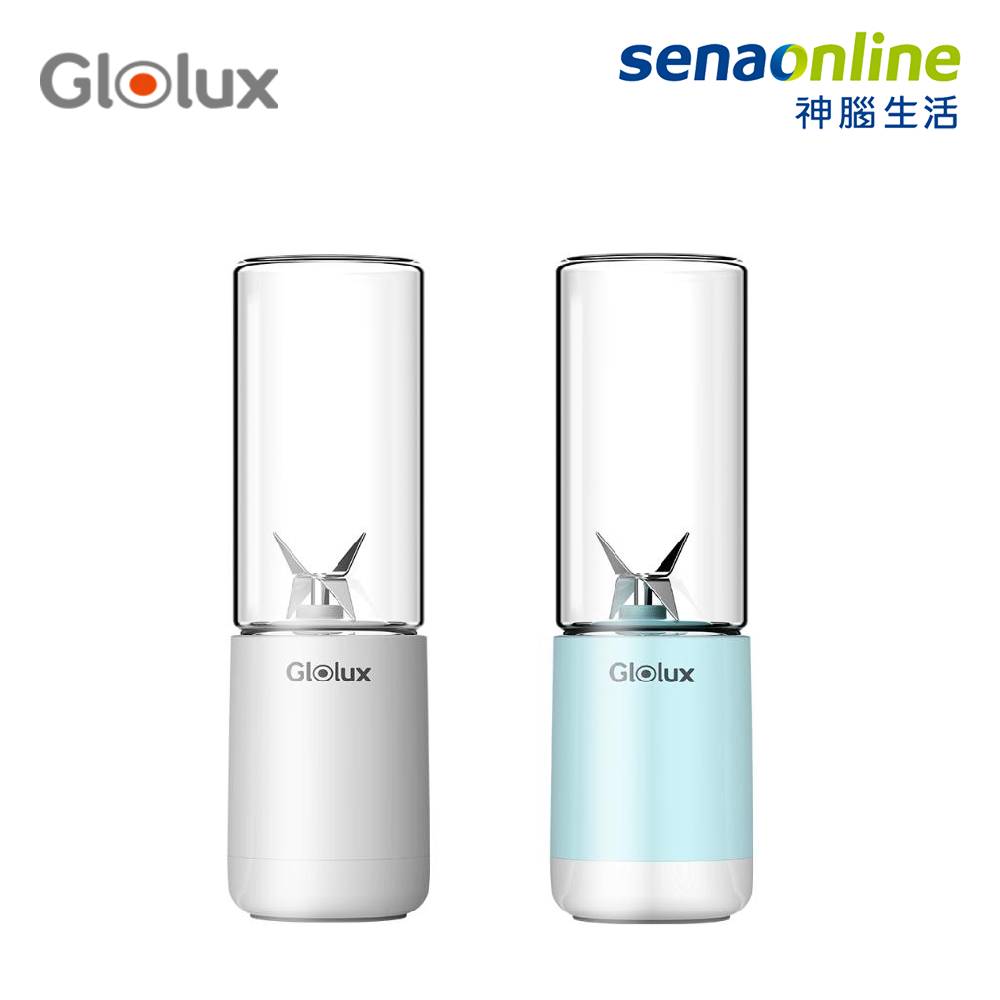 Glolux USB隨身杯果汁機 PB-380 湖水藍 簡約白