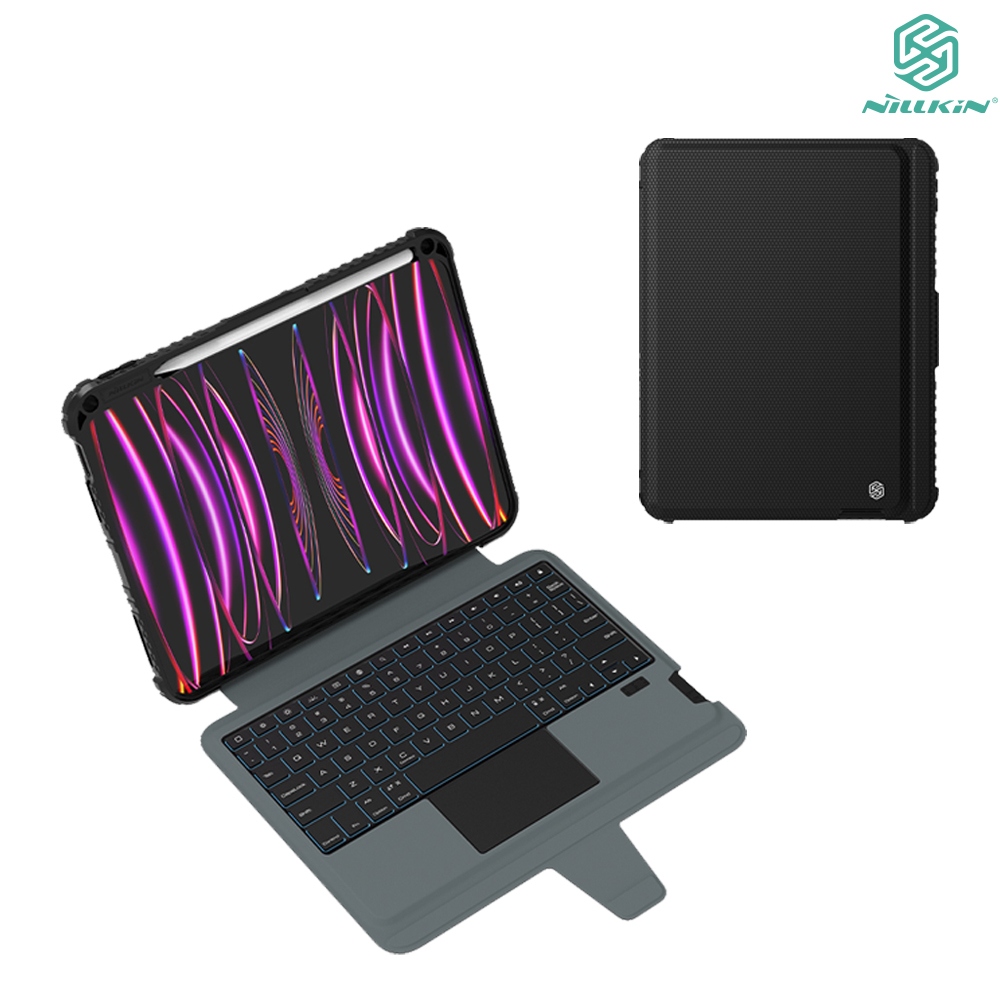 NILLKIN iPad 10.9(2022)/11(A16) 悍能鍵盤保護套(悍靈磁吸背光版) (灰色)