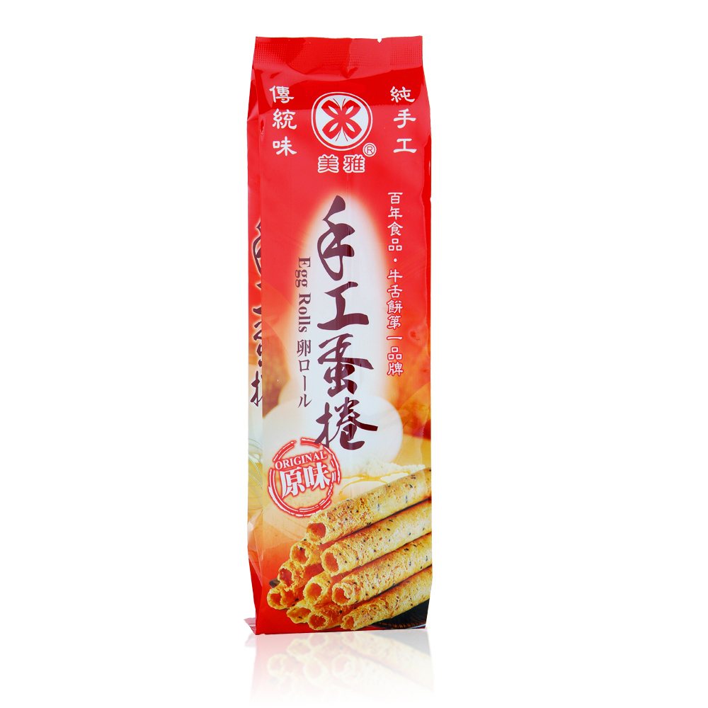 美雅宜蘭餅 手工蛋捲-原味x2組(2枝/包、6包/組)