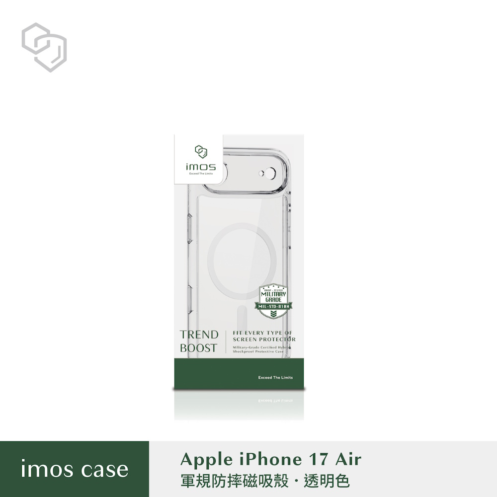 imos iPhone Air 耐衝擊軍規磁吸保護殼