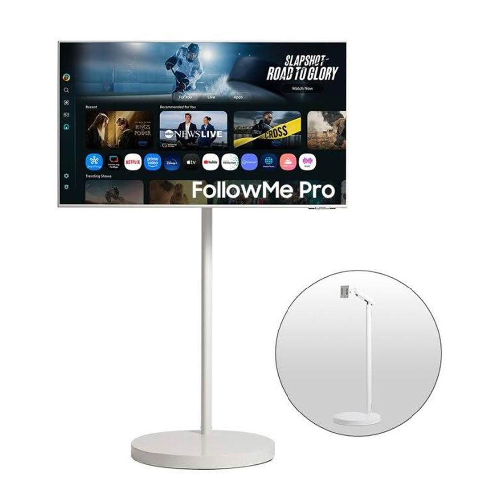 Samsung 43" AI FollowMe Pro 4K 移動式智慧聯網螢幕組-白(S43FM703UC + HA-MTS2S43WHT)
