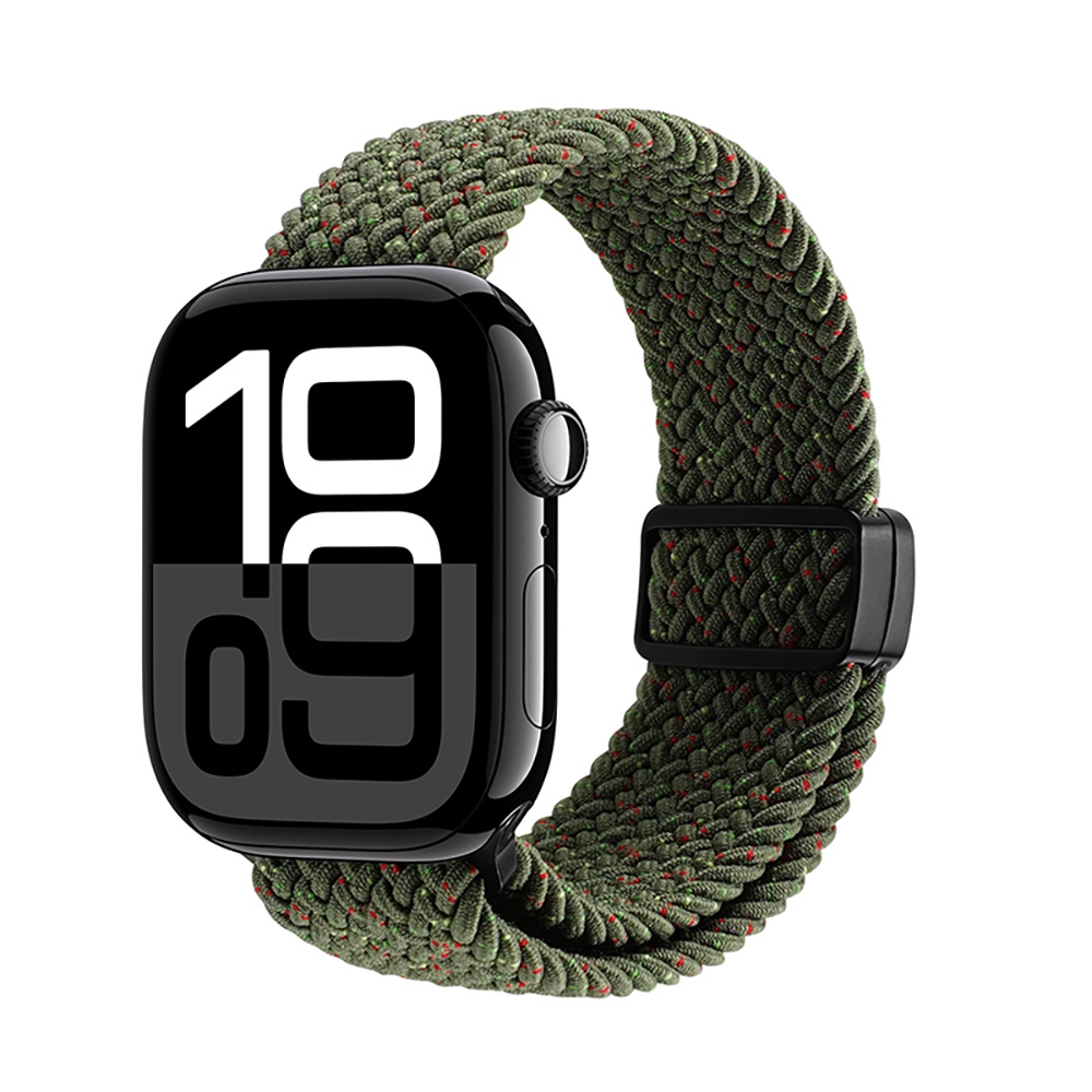 DUX DUCIS Apple Watch (42/44/45/46/49mm) 彈力磁吸扣編織錶帶(星光色)
