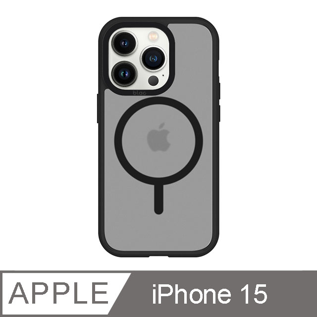 iPhone 15 6.1吋 BLAC Aurora極光霧透 MagSafe iPhone手機殼 靜謐黑