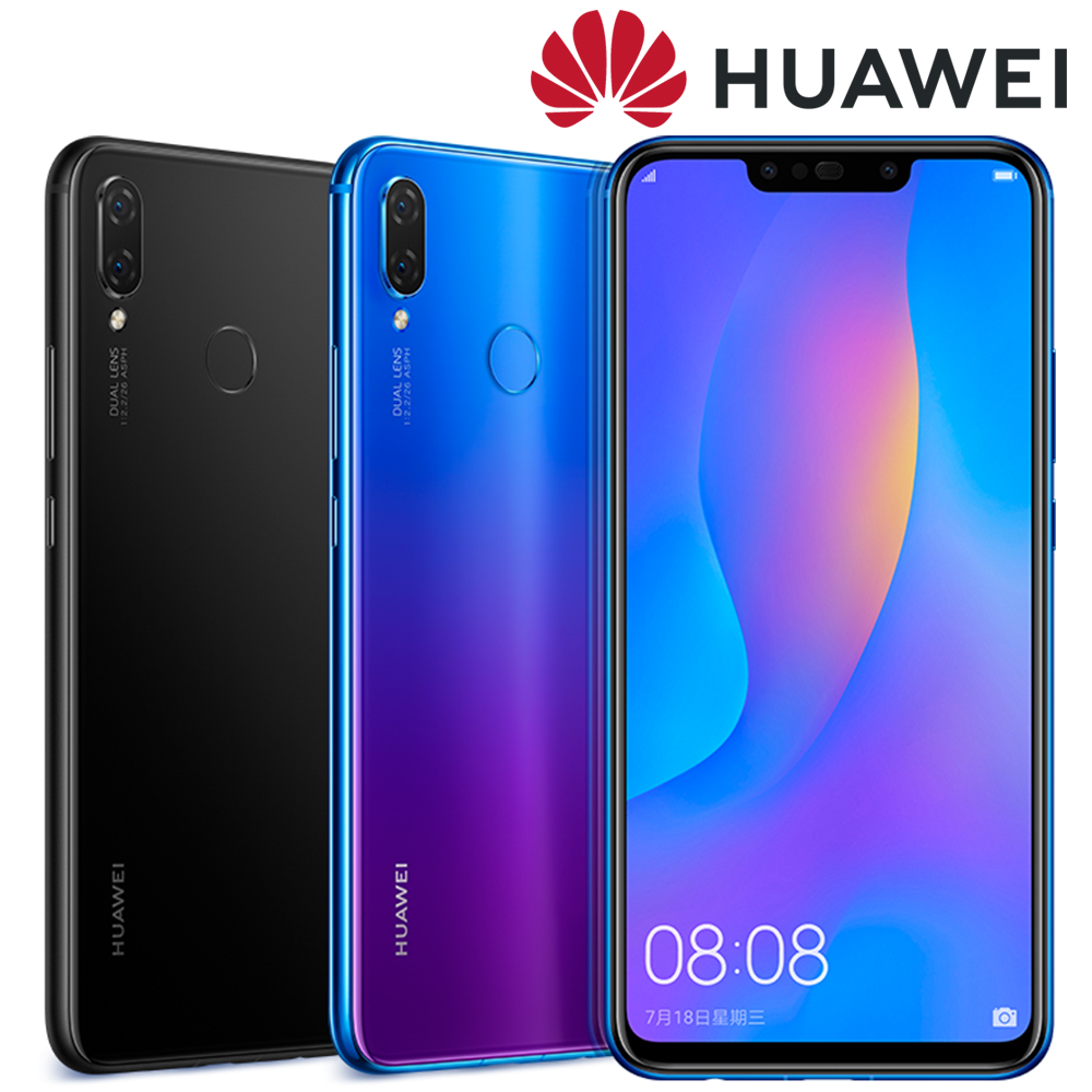 HUAWEI Nova 3i (4G/128G) 6.3智慧型手機 亮黑色-預計9/1日起開始發貨,贈行動電源