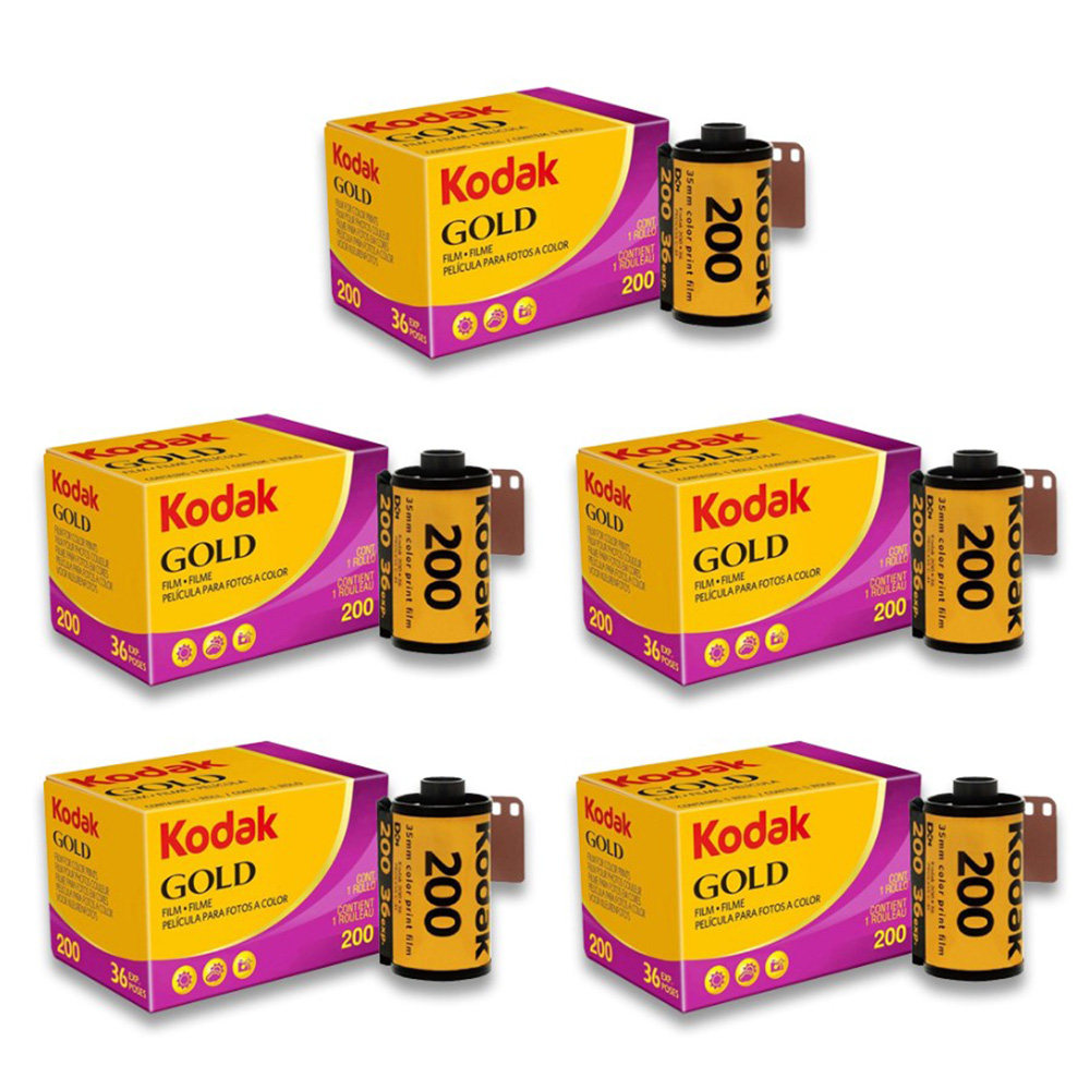 【Kodak 柯達】Kodak柯達底片 Gold 200 彩色負片- 五入組