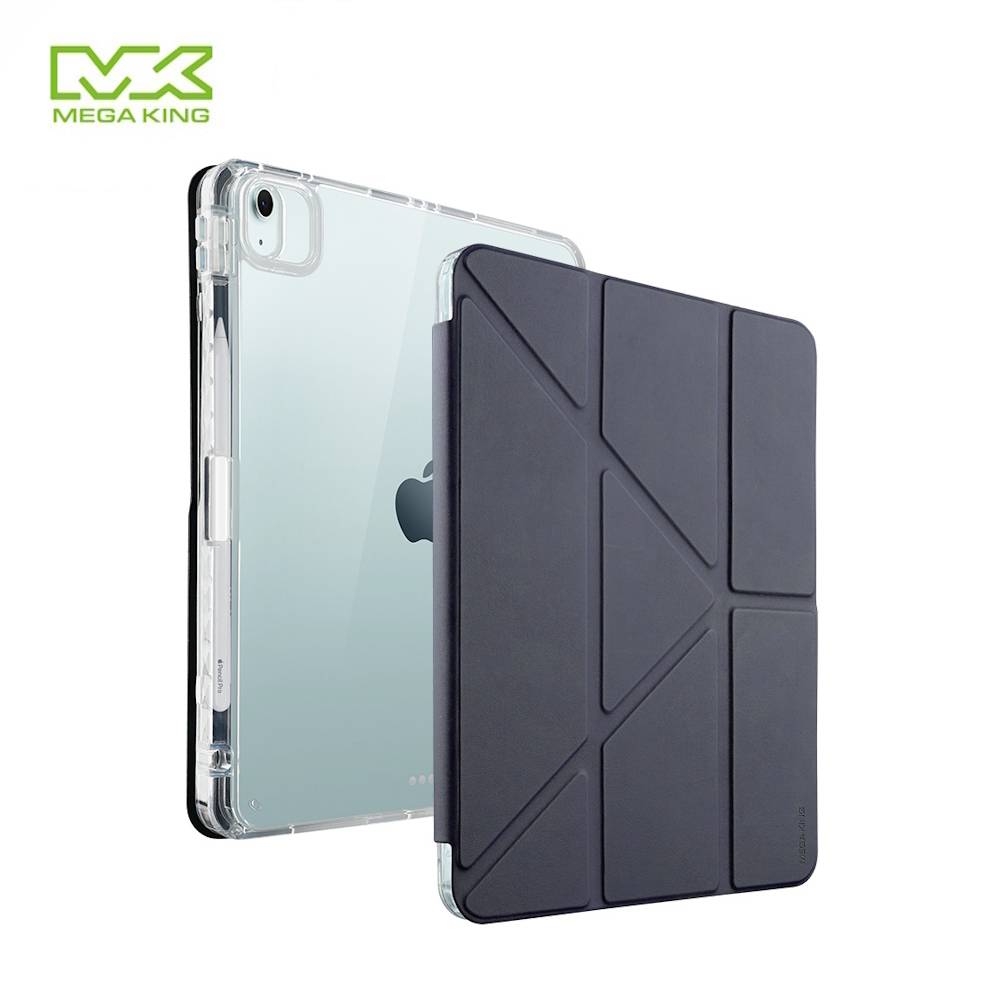 MEGA KING APPLE iPad Air 13吋 (M4/M3) 磁吸含筆槽支架保護套 黑黛藍