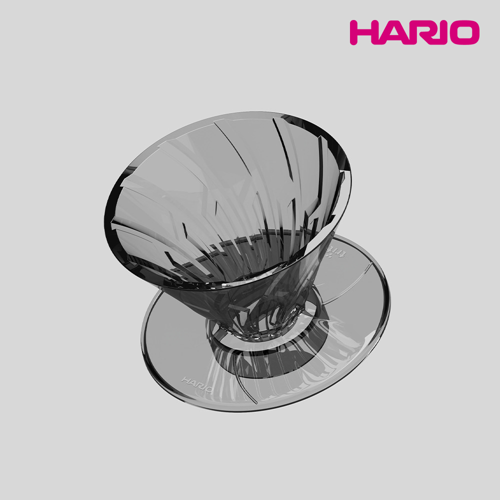 【HARIO】阿爾法 TRITAN 錐形凹肋濾杯-01黑