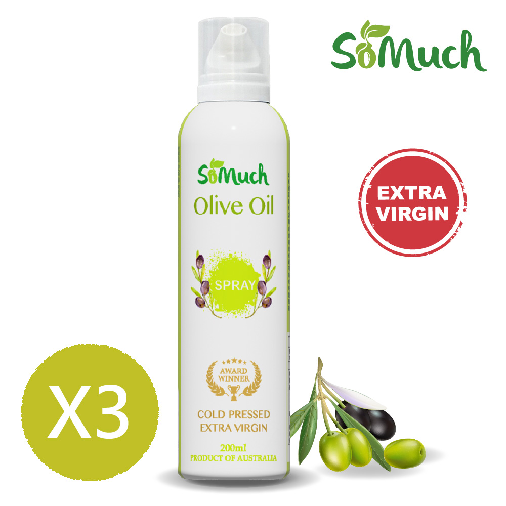 【壽滿趣-Somuch】頂級冷壓初榨橄欖油噴霧/噴油瓶(200mlx3)